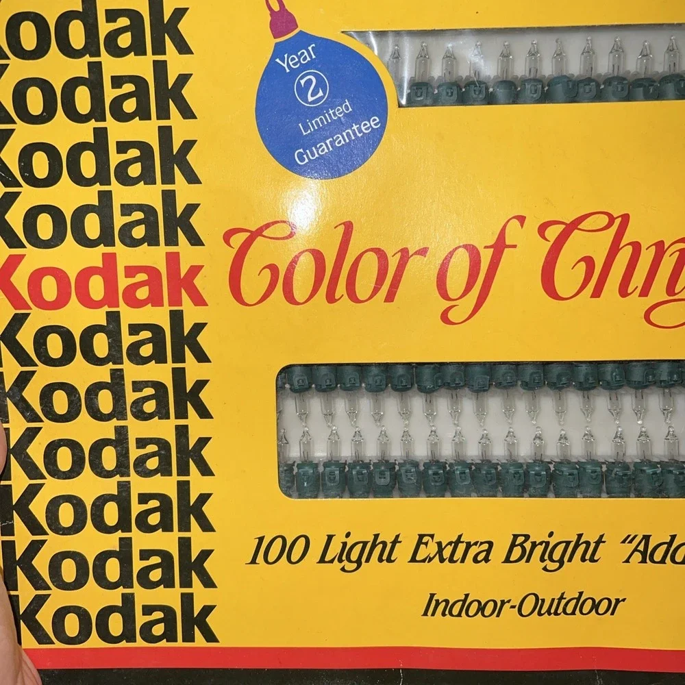 Vintage Kodak Color of Christmas 100 Clear Lights Extra Bright Add A Set